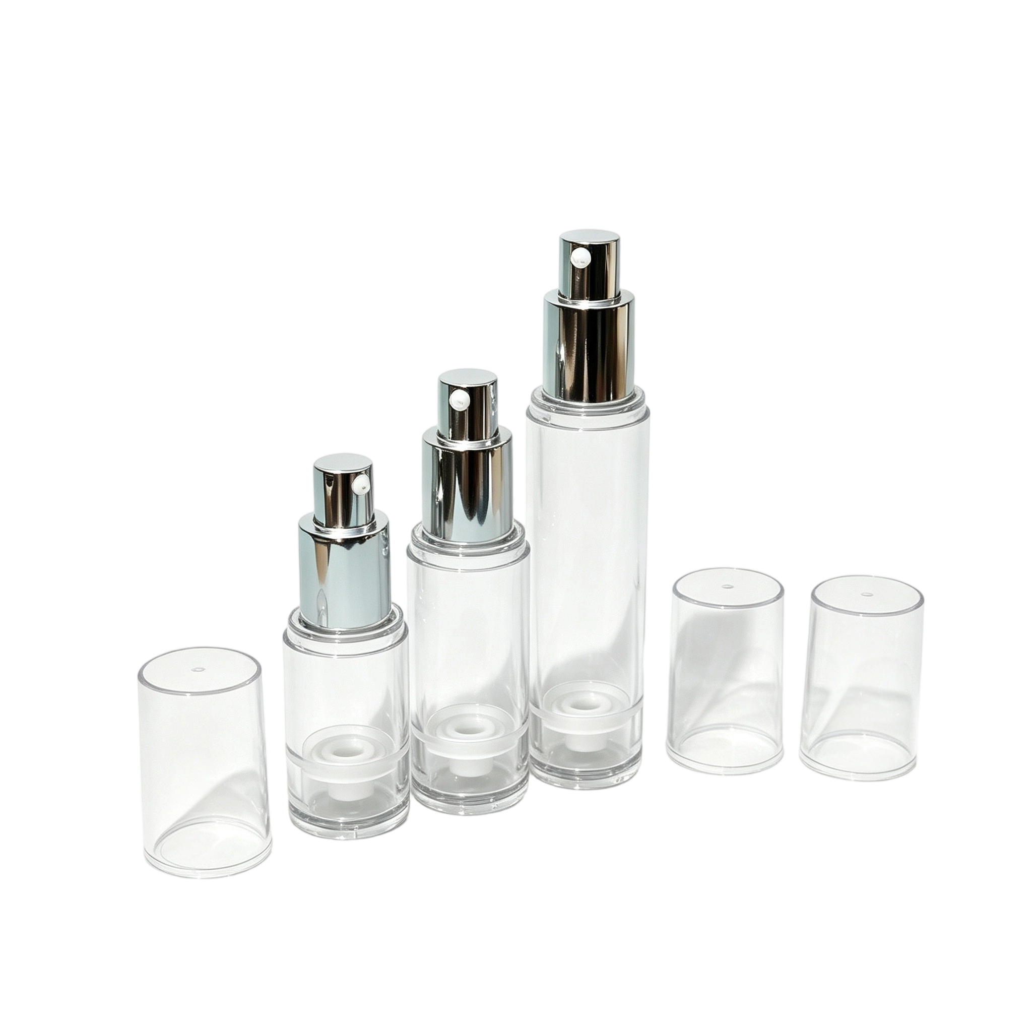 15ml-50ml High-Clarity AS Airless Bottle with Aluminum Trim - Image 3