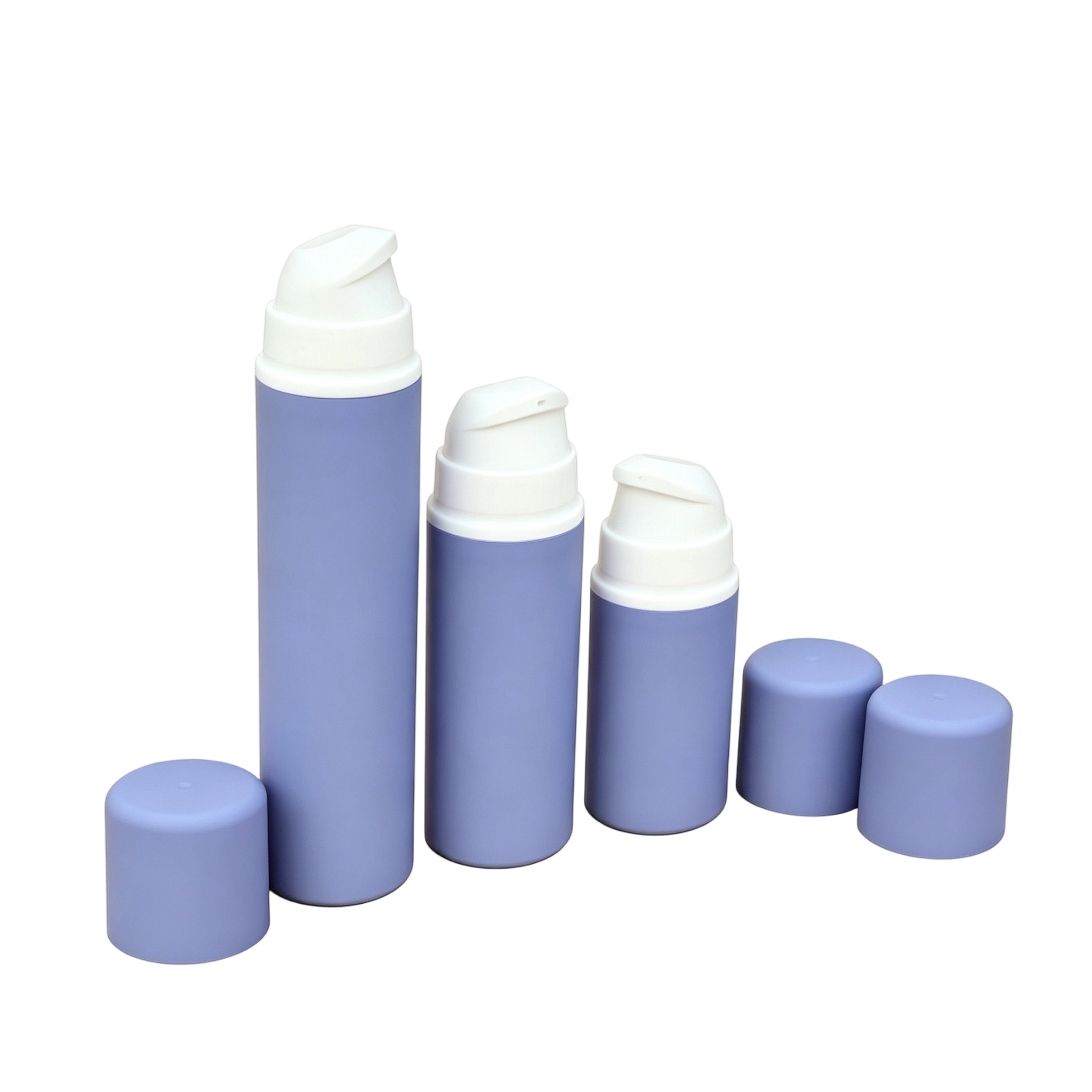 15ml-50ml Tamper-Evident Snap-On PP Airless Bottle (Matte Blue) - Image 3