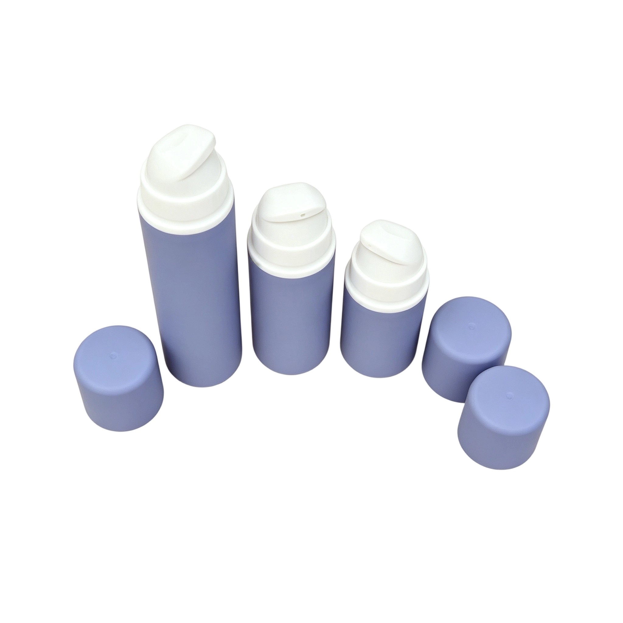 15ml-50ml Tamper-Evident Snap-On PP Airless Bottle (Matte Blue) - Image 2