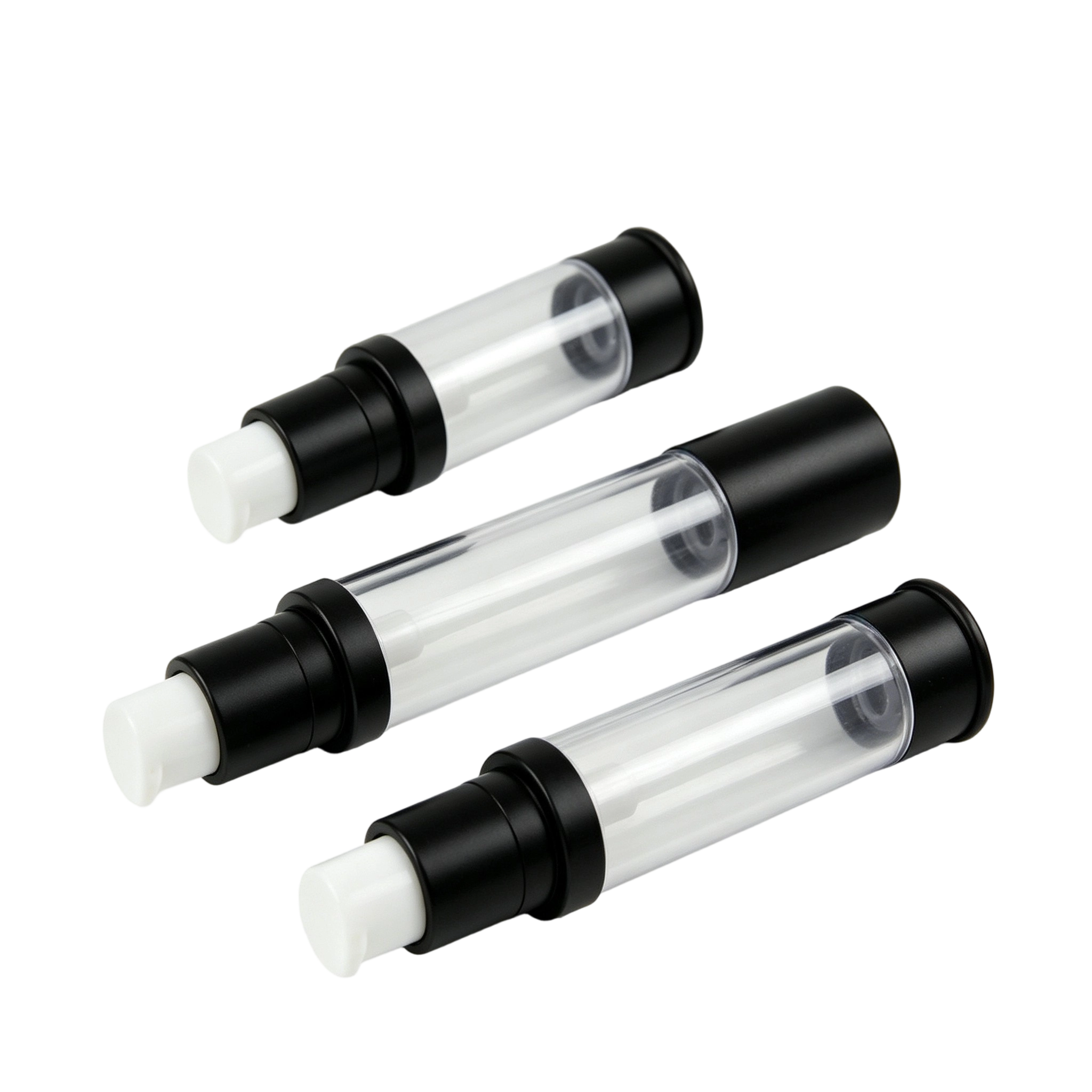 5ml-15ml Sleek Black Men's Skincare Airless Bottle - Image 3