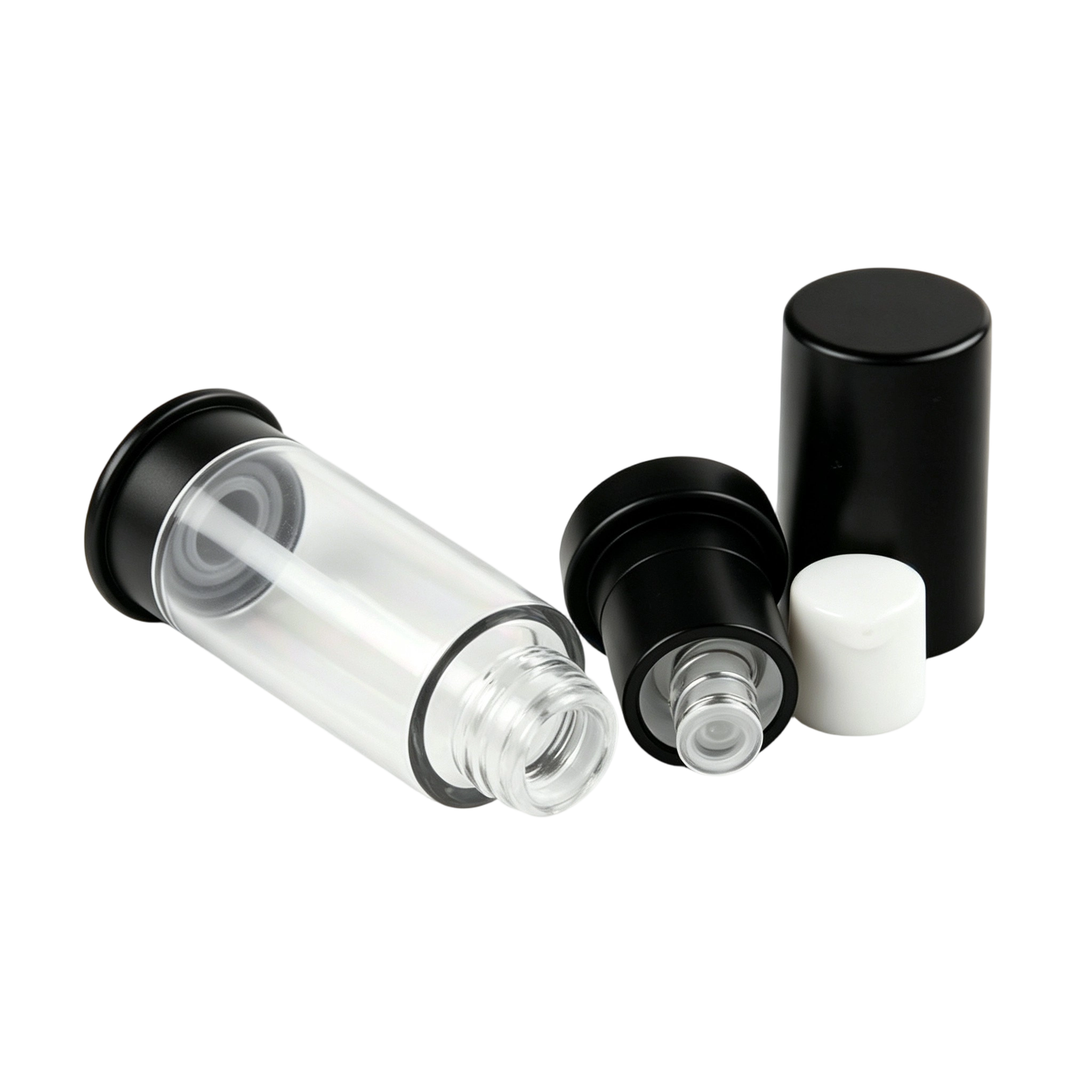 5ml-15ml Sleek Black Men's Skincare Airless Bottle - Image 2