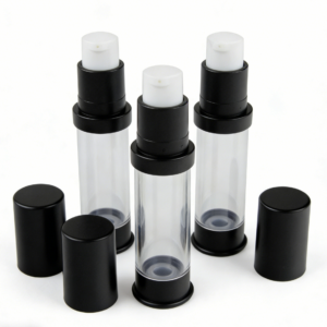 5ml 10ml 15ml airless black bottle