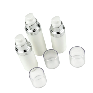 Classic Clear PP Airless Bottles with White Pump | Wholesale Cosmetic Dispenser