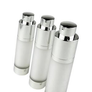 Clinical Silver & Clear AS Airless Bottles | Wholesale Cosmeceutical Packaging