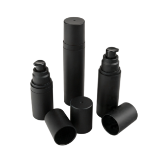 Luxury Matte Black AS Airless Bottles | Edgy Skincare & Makeup Packaging