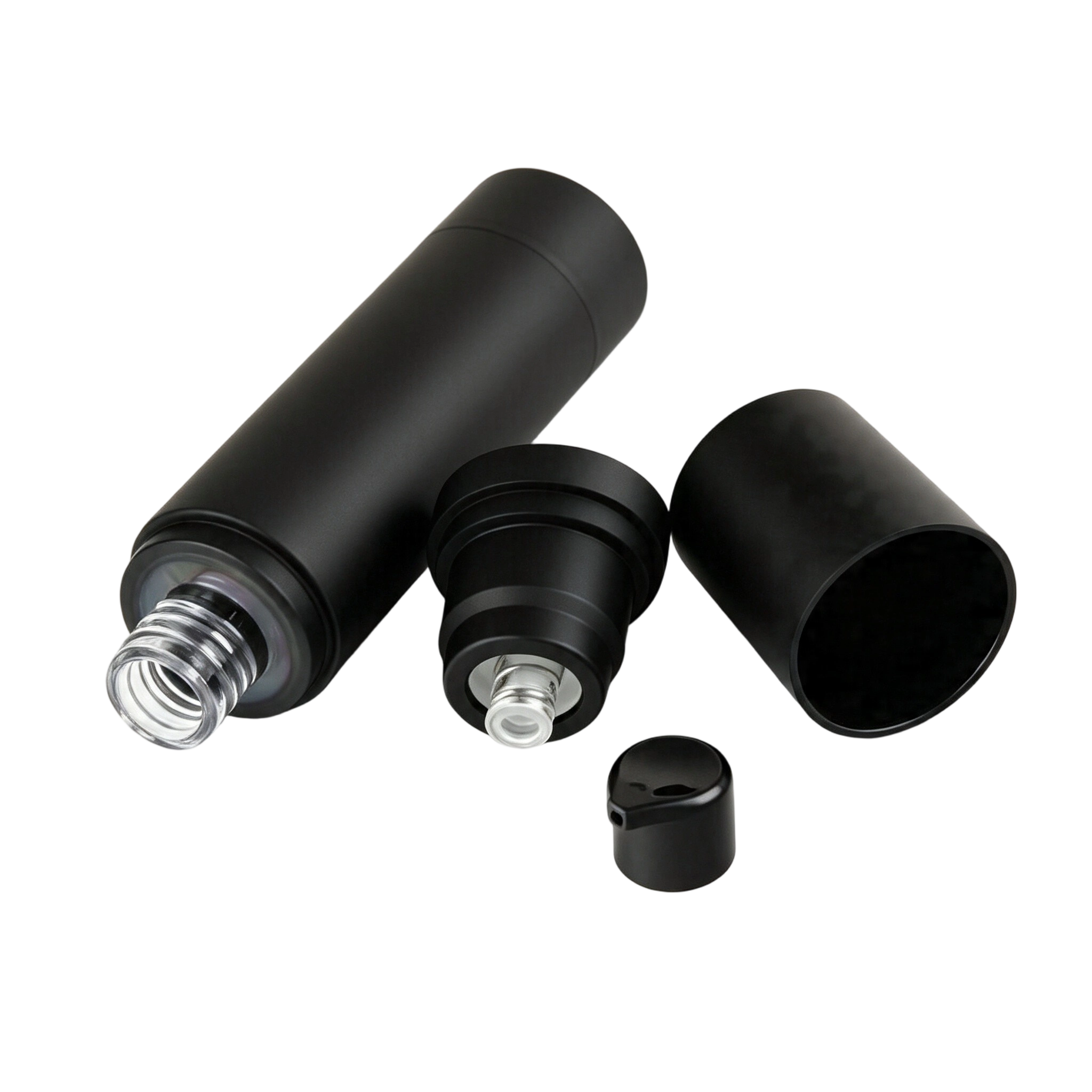 Luxury Matte Black AS Airless Bottles | Edgy Skincare & Makeup Packaging - Image 2