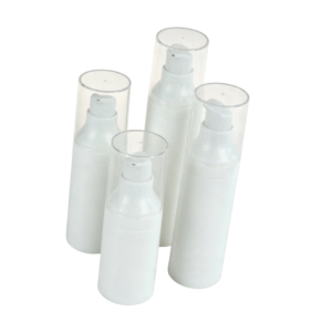 Minimalist PP Airless Pump with Clear Overcap | Sustainable Cosmetic Packaging
