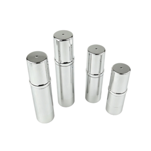 Premium Silver Metallic AS Airless Bottles | Wholesale Travel Skincare Packaging