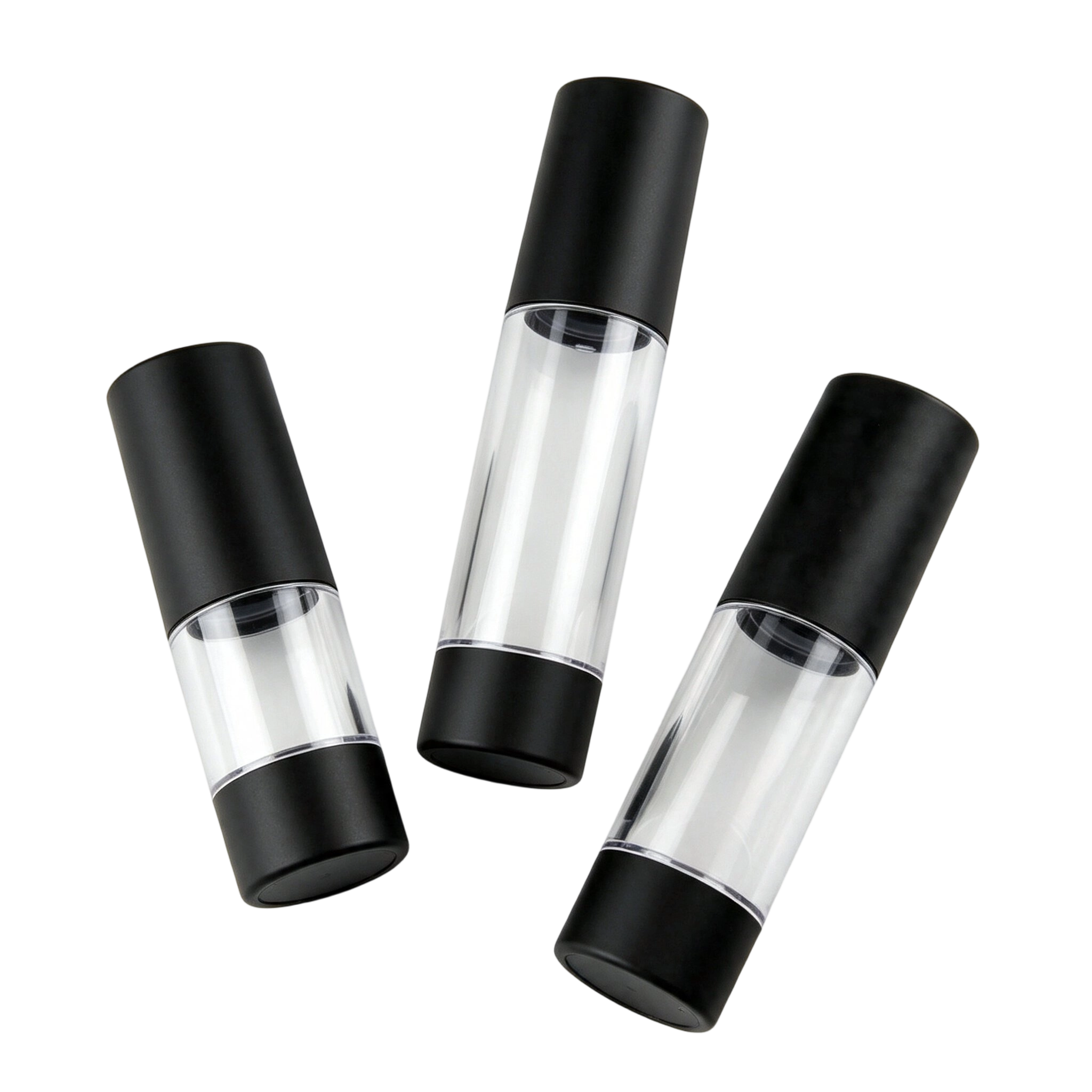 Sleek Black AS Airless Bottles | Premium Men's Grooming & Skincare Packaging - Image 3