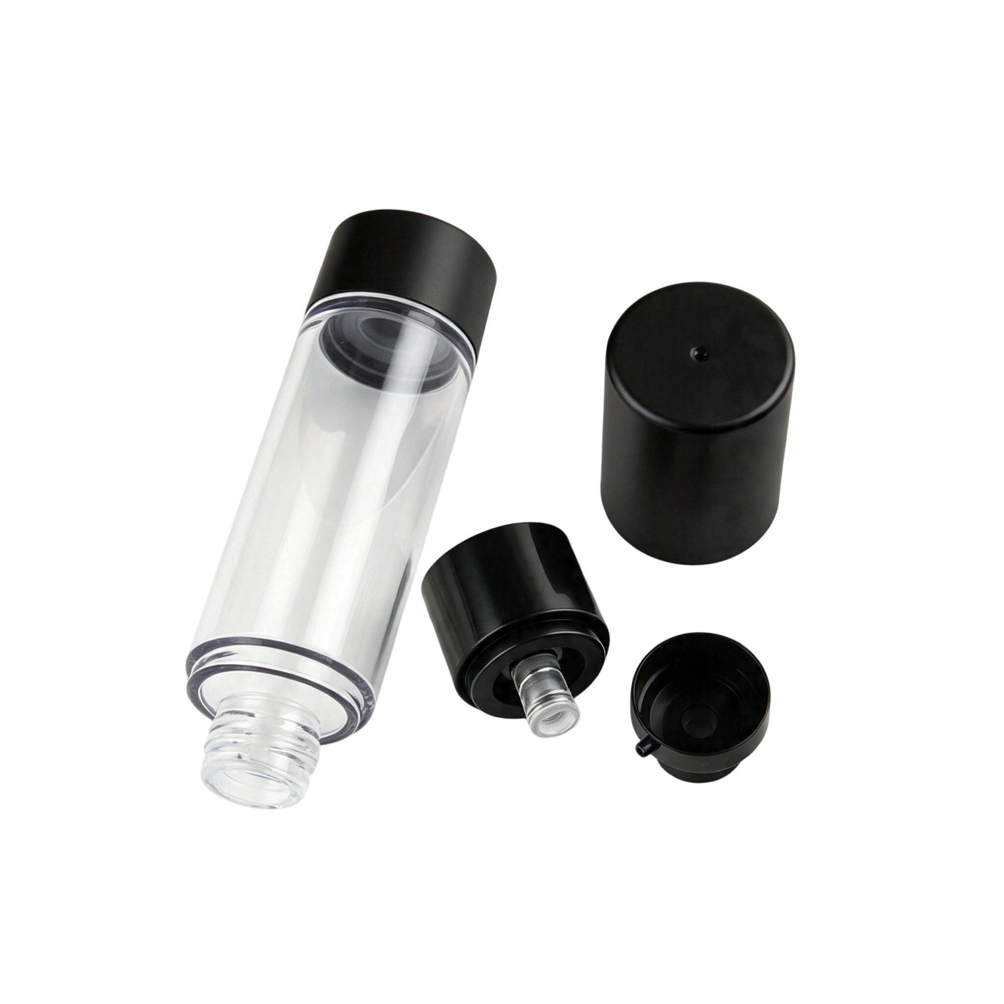 Sleek Black AS Airless Bottles | Premium Men's Grooming & Skincare Packaging - Image 2