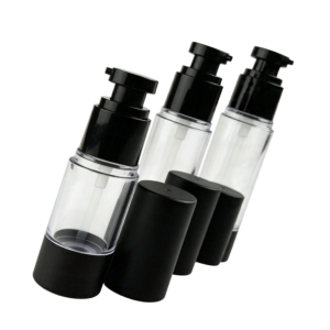 Sleek Black AS Airless Bottles | Premium Men's Grooming & Skincare Packaging