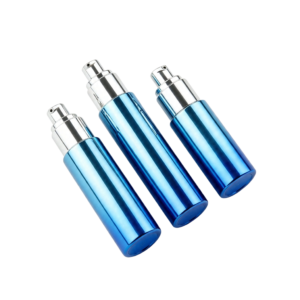 Vibrant Blue Metallic AS Airless Bottles | Custom Cosmetic Cream Packaging