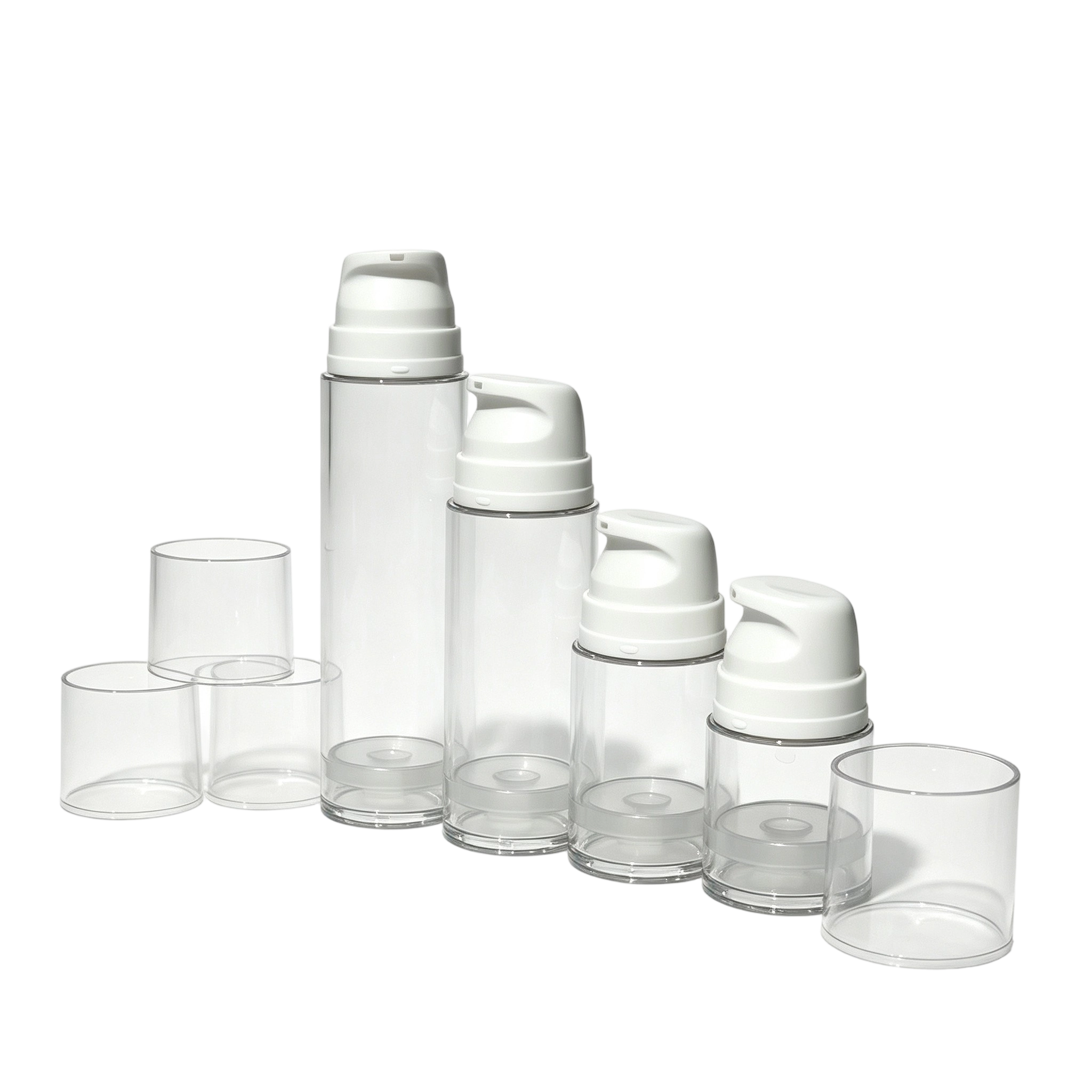 Sleek White & Clear AS Airless Dispenser Bottle | Professional Skincare Packaging - Image 3
