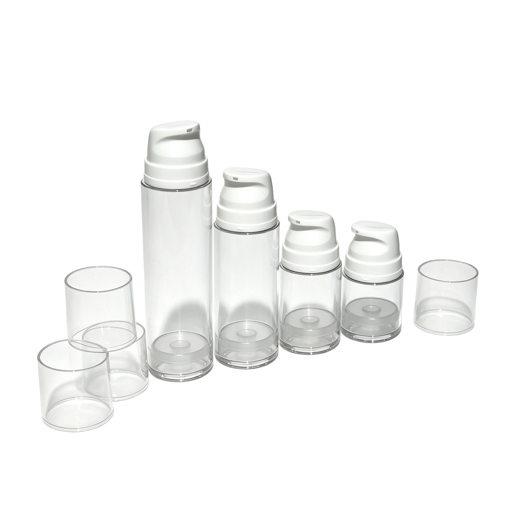 Sleek White & Clear AS Airless Dispenser Bottle | Professional Skincare Packaging