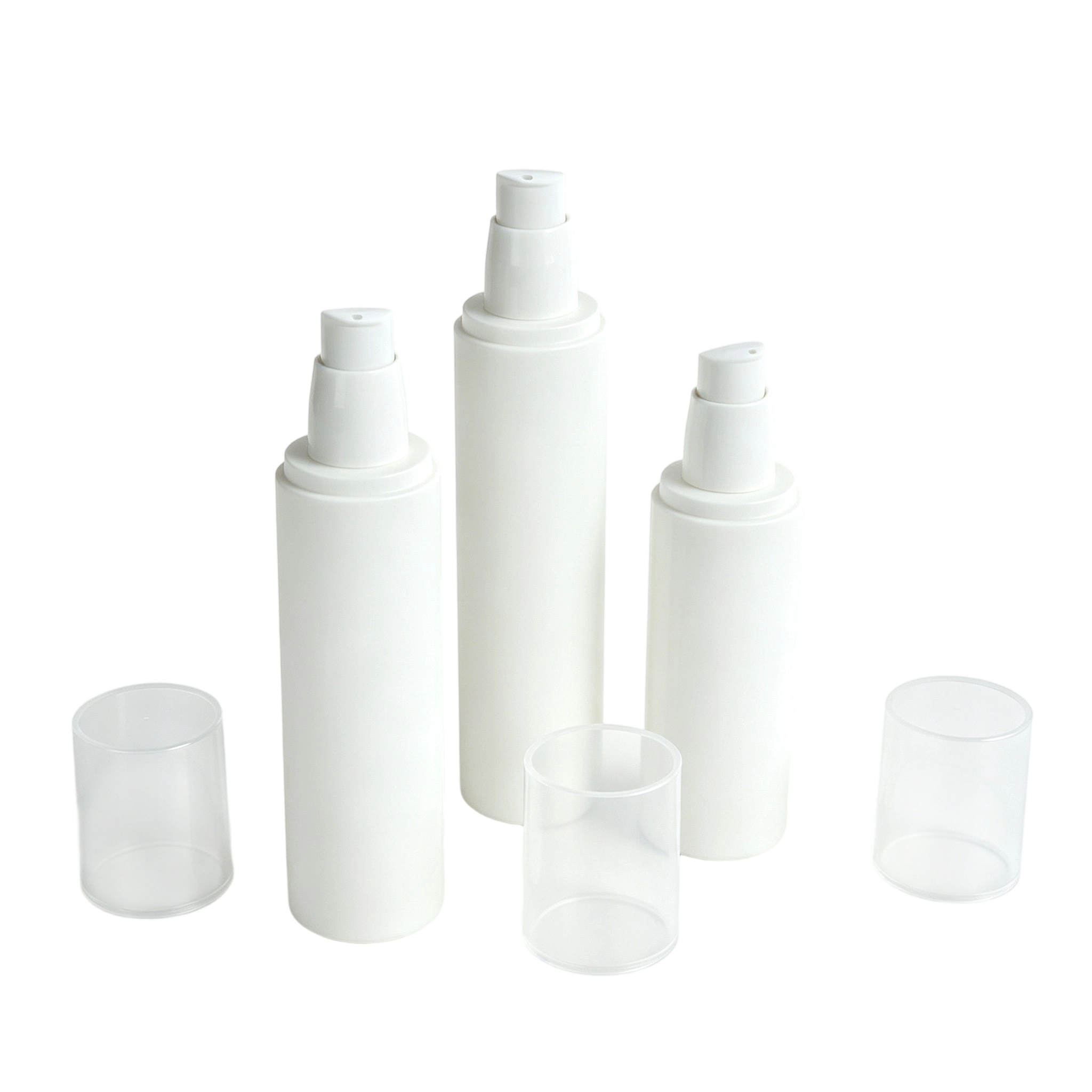 All-White Eco-Friendly PP Airless Bottle | Sustainable Mono-Material Packaging - Image 3