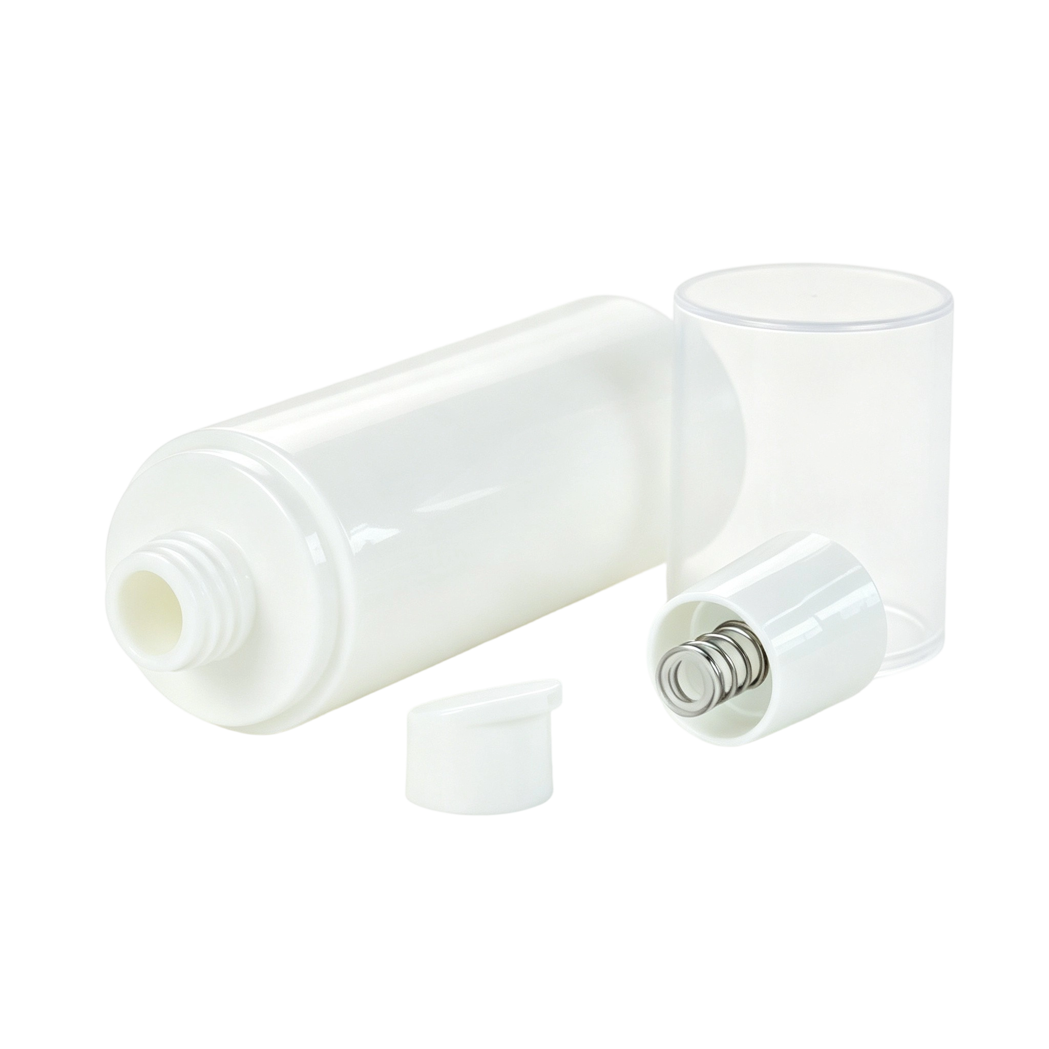 All-White Eco-Friendly PP Airless Bottle | Sustainable Mono-Material Packaging - Image 2