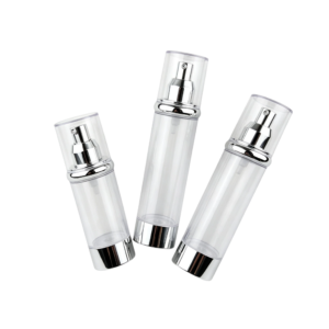 High-Gloss Silver AS Airless Container | Clinical Skincare Packaging