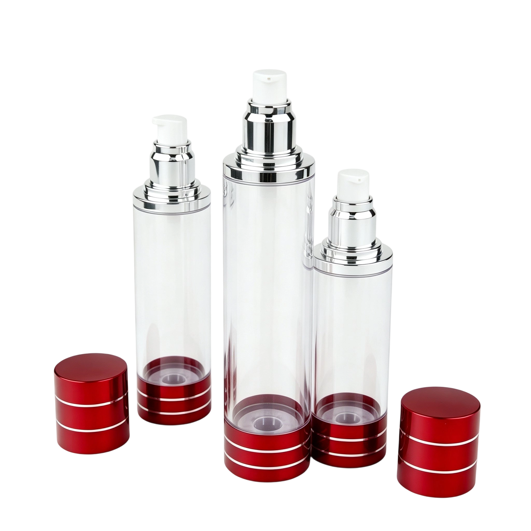 Ruby Red Metallic AS Airless Bottle | Anti-Aging Serum Packaging