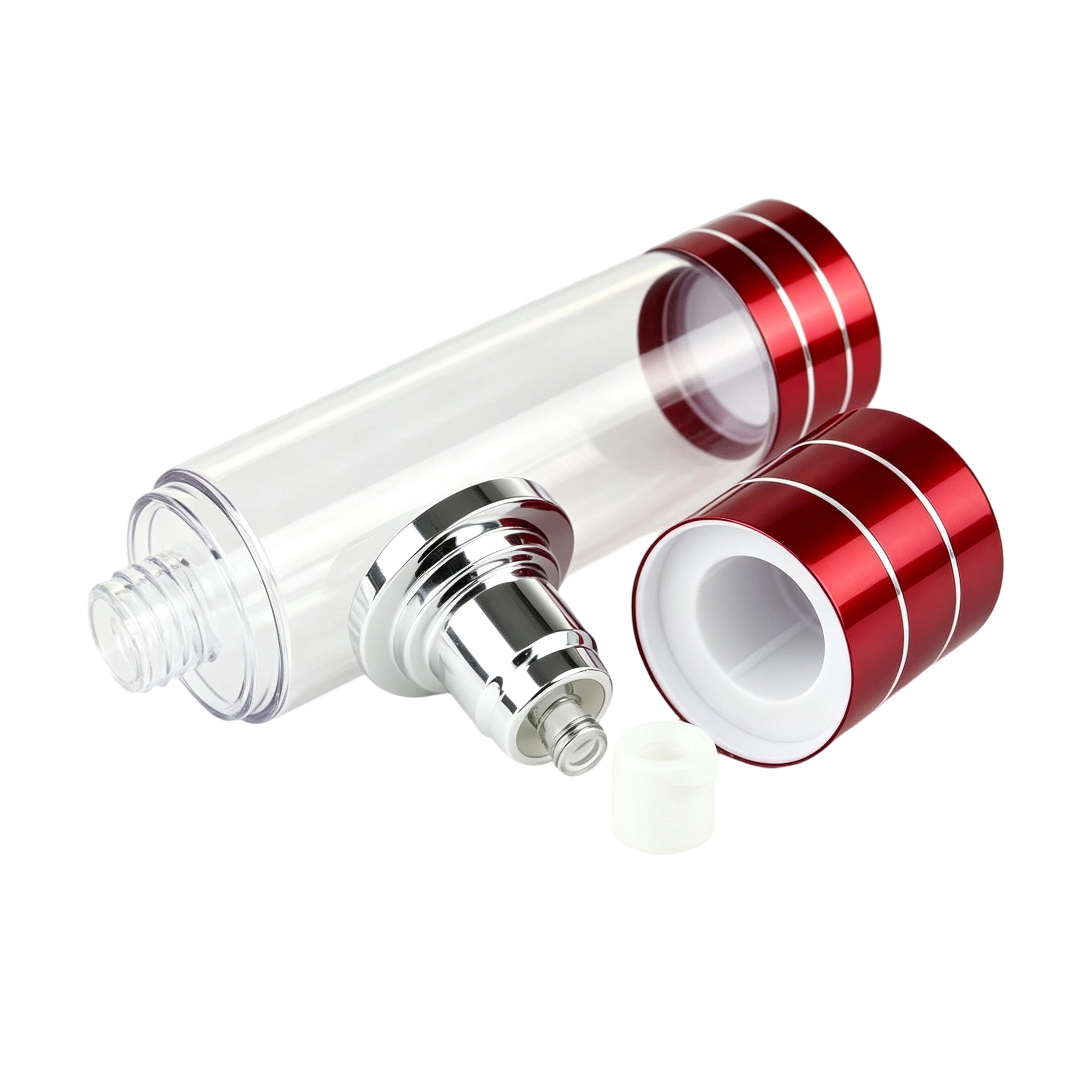 Ruby Red Metallic AS Airless Bottle | Anti-Aging Serum Packaging - Image 2