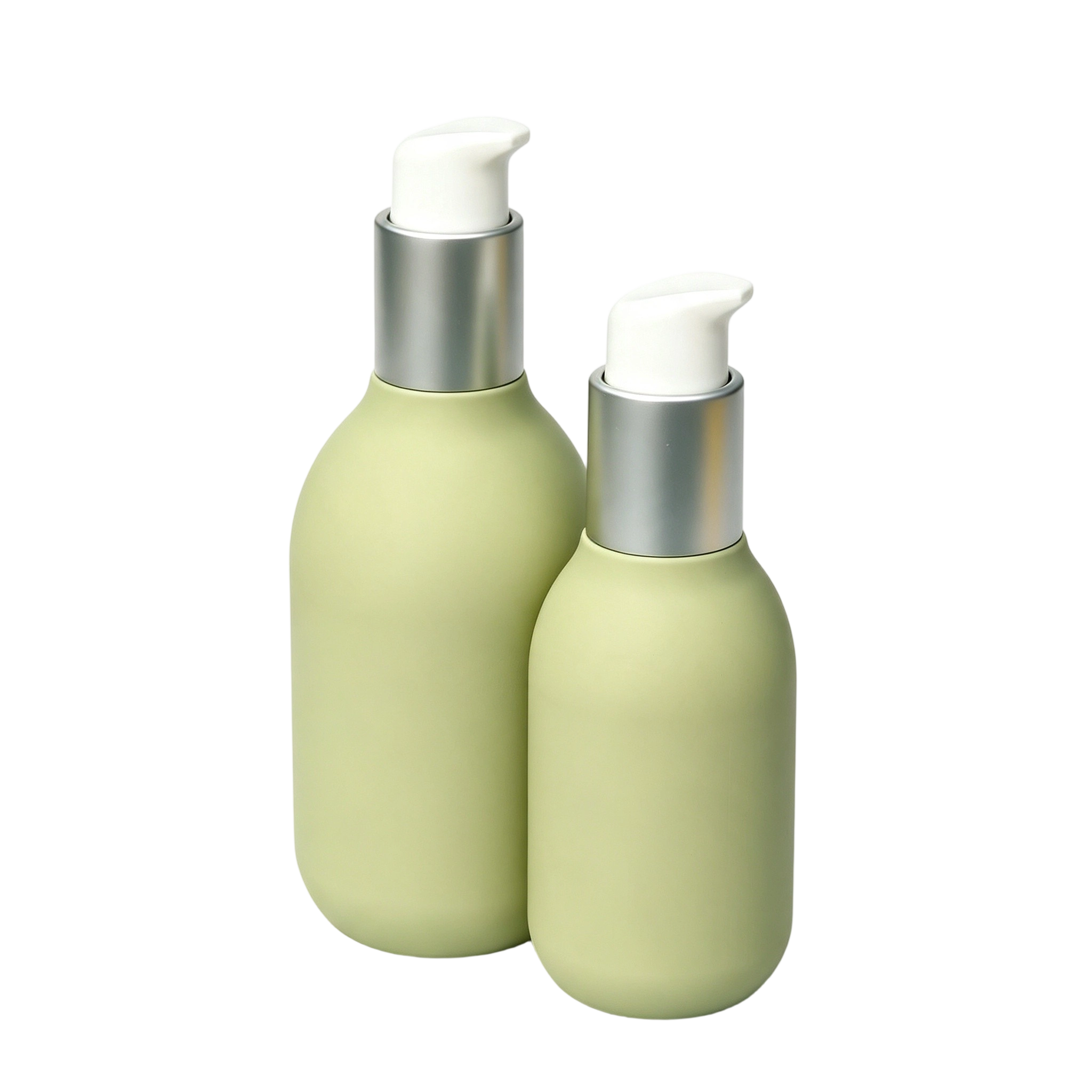 100ml 200ml Soft-Touch PE Cream Bottle | Metallic Collar Pump Dispenser - Image 3