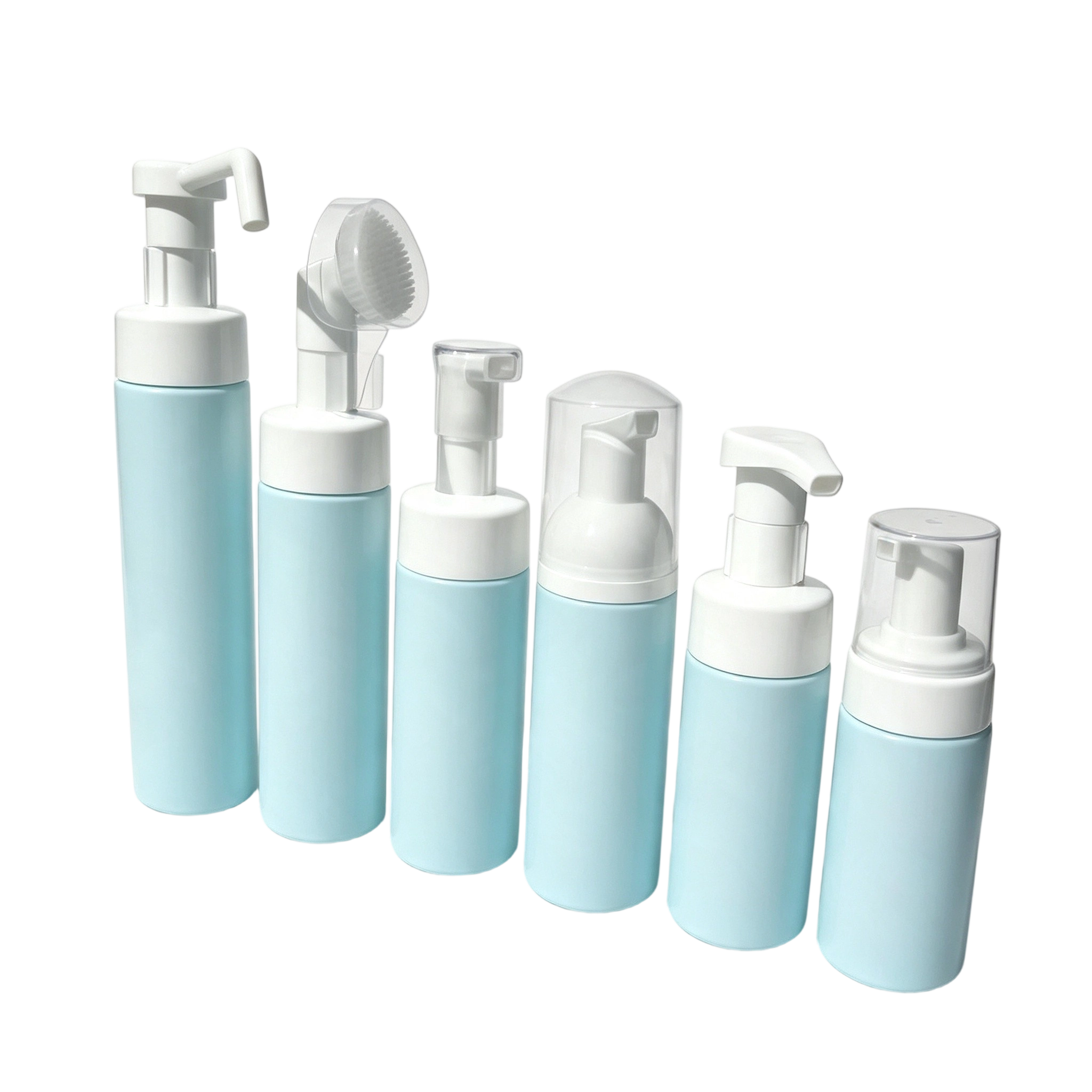 100ml-250ml Clear/White PET Foam Bottle Family | Versatile Hand Wash & Facial Cleanser Packaging