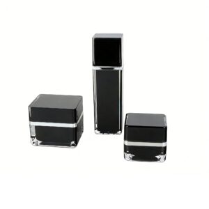 20g 50g black acrylic cosmetic jar and 40ml acrylic cosmetic bottle