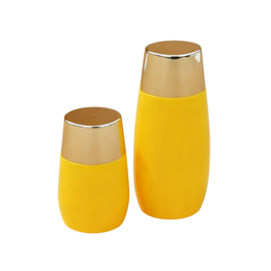 30ml & 50ml Luxury Curved Sunscreen Bottle with Metallic Gold Cap