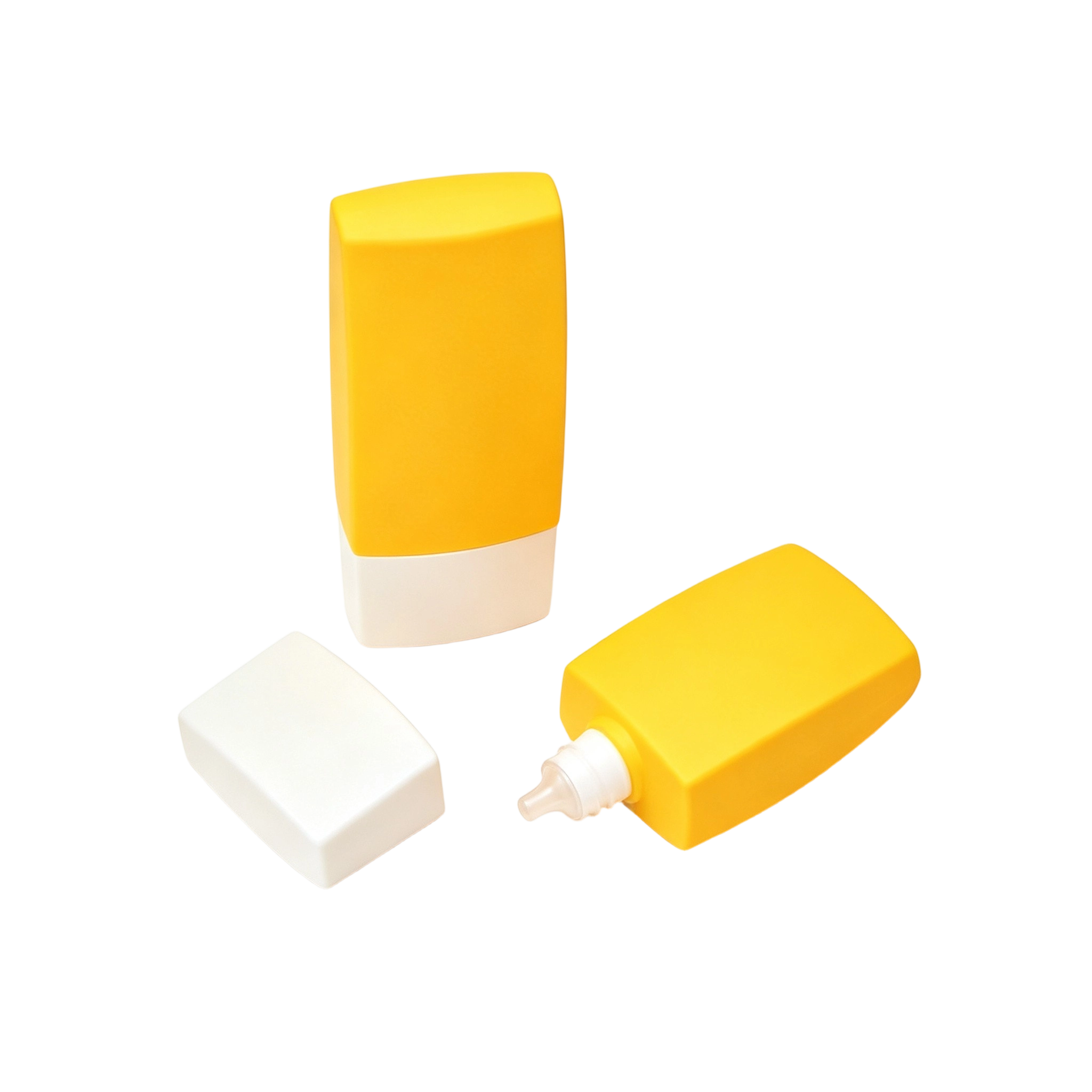 30ml & 50ml Modern Square Slanted-Cap Sunscreen PE Bottle - Image 3