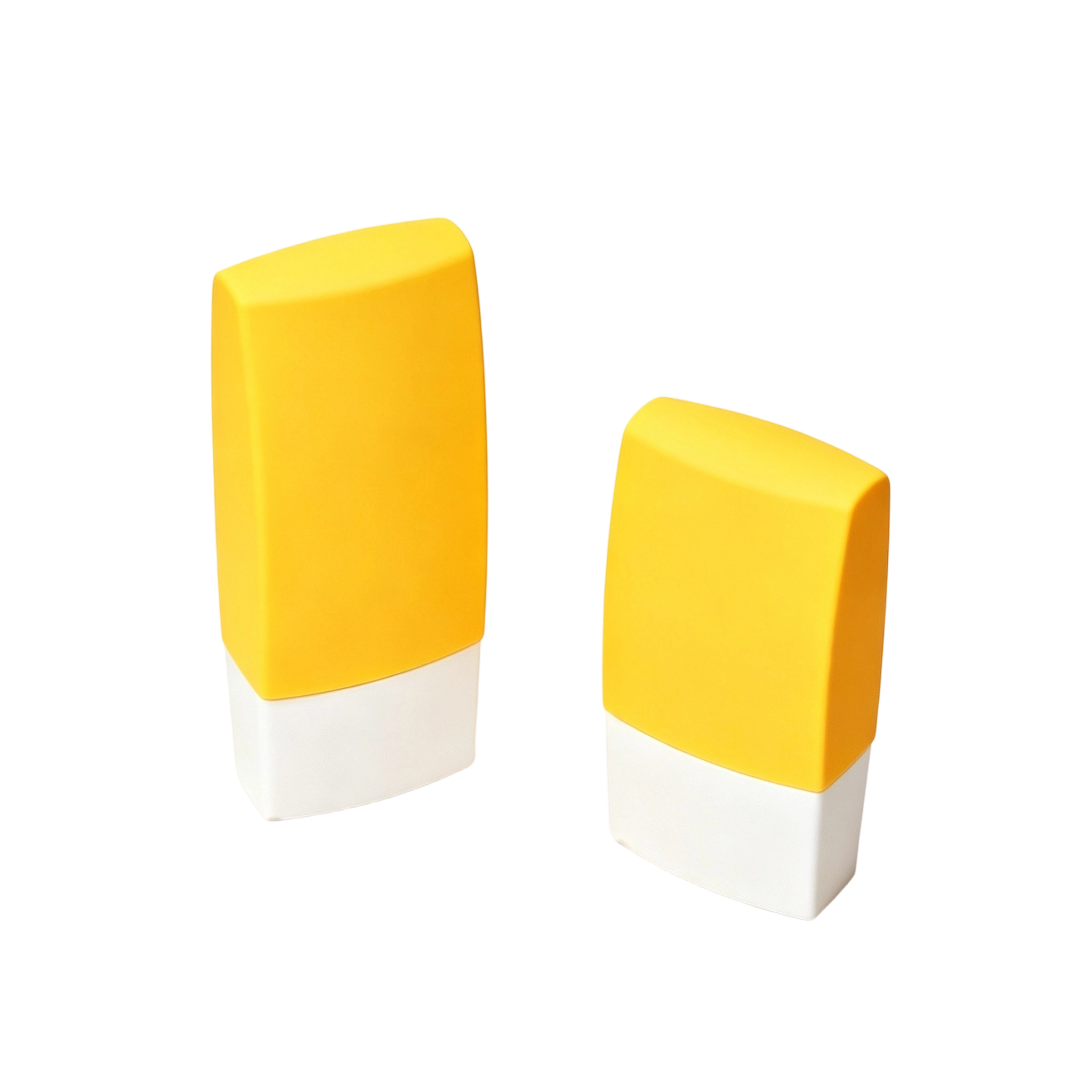 30ml & 50ml Modern Square Slanted-Cap Sunscreen PE Bottle