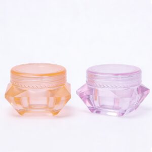 5 gram free sample diamond shape acrylic jar containers purple and pink cream jar for skin cream moisturizer