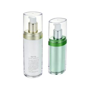 30ml 40ml 50ml AS Cylinder Serum Bottle | Sleek Metallic Collar Dispenser