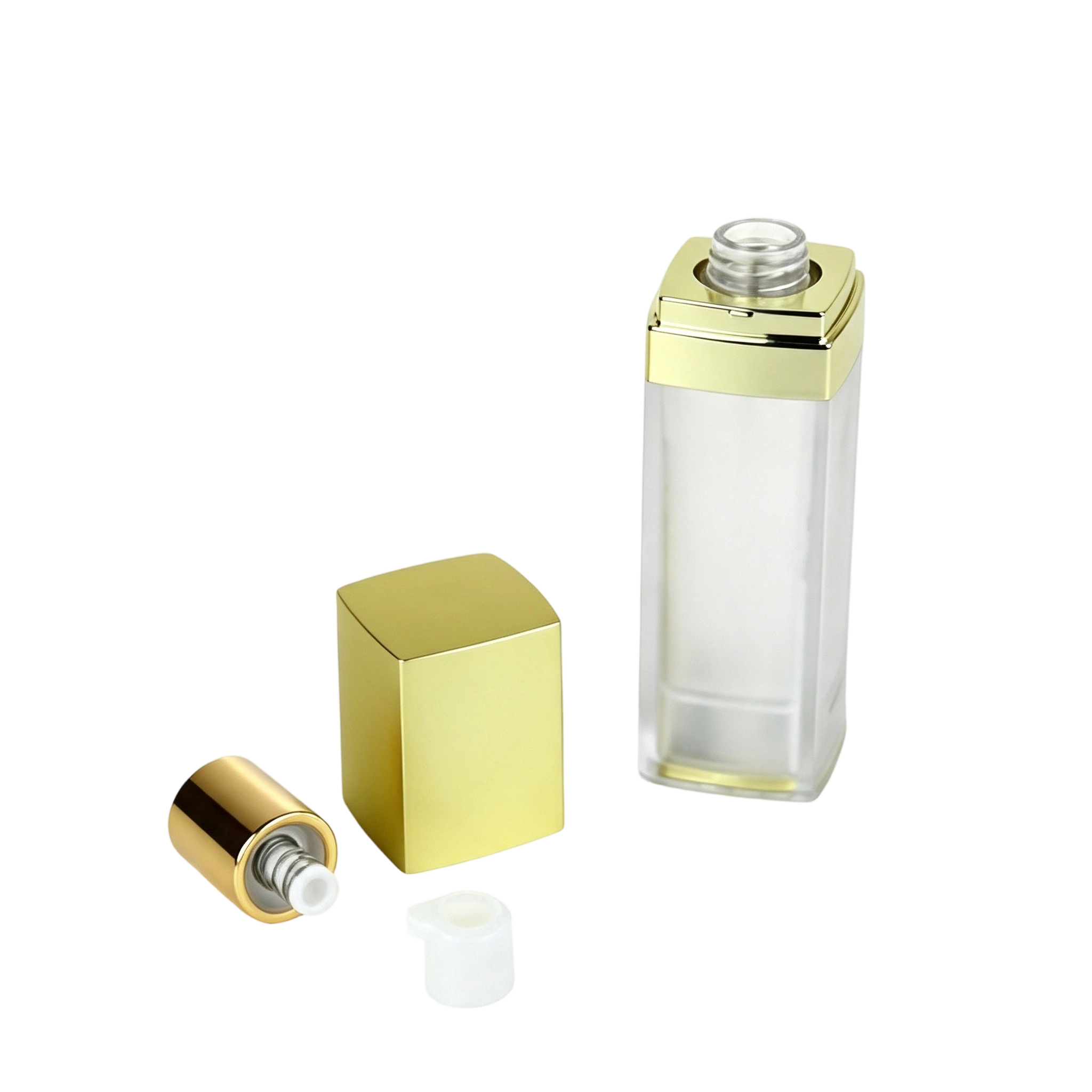 40ml 60ml Gold Square AS Cosmetic Bottle | Luxury Face Cream Dispenser - Image 2