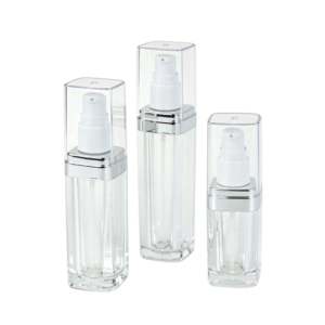 15ml 20ml 30ml Heavy-Wall Acrylic Cosmetic Bottle | Square Base Serum Dispenser