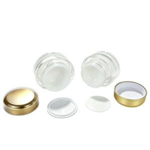 Luxury Gold-Rimmed PMMA Acrylic Cream Jars (20g/30g/50g)