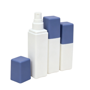 Modern Square PE Lotion Bottle (60ml-90ml) | Soft-Touch Travel Packaging